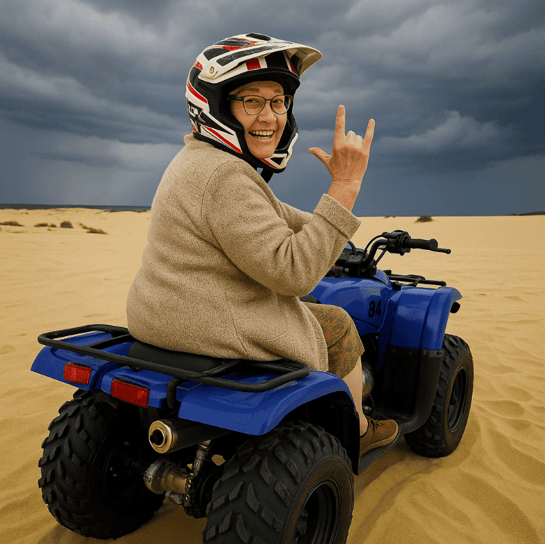 Mother's Day quad biking adventure on the Stockton Beach sand dunes near Newcastle