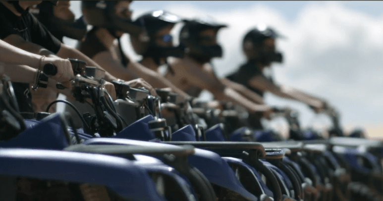 Quad biking on the Stockton Beach sand dunes near Nelson Bay, Port Stephens