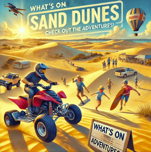 The Stockton Beach sand dunes in Port Stephens — quad biking and adventure activities